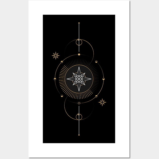 Eight pointed start orbited Wall Art by Kneazal